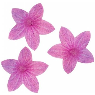 Dekorace oplatková - Květ mini 2 cm fialový, 50 ks