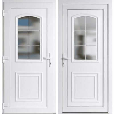 OknaDvereNaMiru.cz Vchodové dveře 302 bílá / bílá levé otevírání dovnitř 98 x 198 cm – Hledejceny.cz