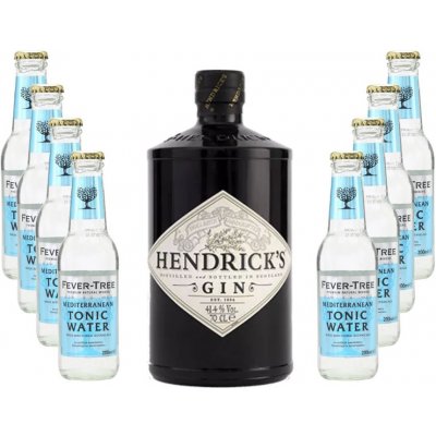 Hendrick's Gin 41,4% 0,7 l + 8x Fever Tree Tonic Water Mediterranean 0,2 l (holá láhev)
