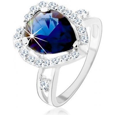 Šperky eshop Prsten stříbro 925, modrý zirkon