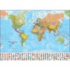 Nástěnné mapy Svět politický nástěnná mapa 136x100 cm s vlajkami - lamino s kovovými lištami