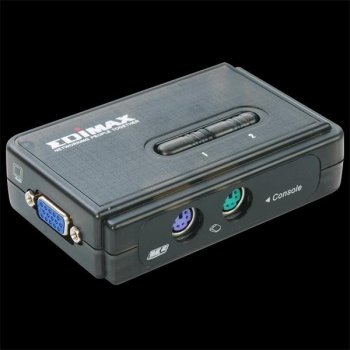 Edimax EK-PSK2 KVM přepínač, 2 porty, PS2, desktop + 2 x KVM kabel