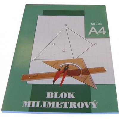 Milimetrový papír A4 50 listů – Zboží Dáma