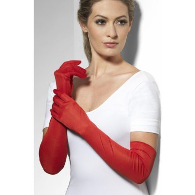 červené dlouhé rukavice řasené – Zboží Mobilmania