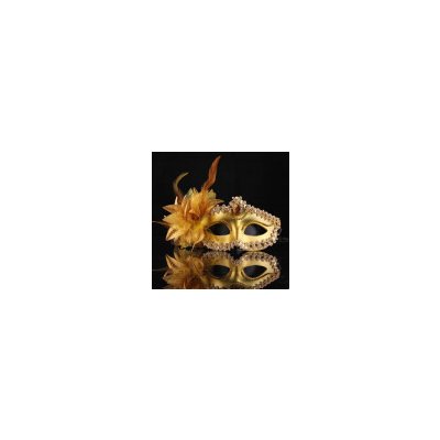 Maska z PVC s květem pro erotické hrátky Zlatá – Zboží Mobilmania