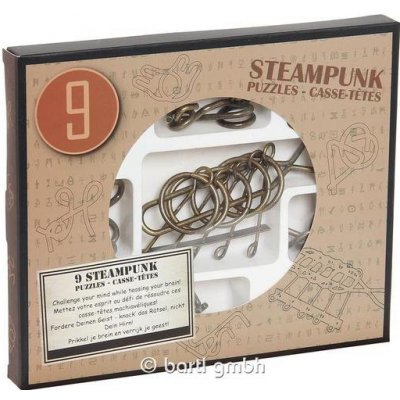 Hlavolamy drátové Steampunk sada 9 hnědá – Zboží Dáma