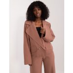 Basic Hnědé krátké sako lk-ma-509578.20-brown – Zboží Dáma