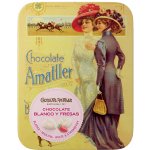 Amatller lístky z bílé čokolády s jahodami 60g