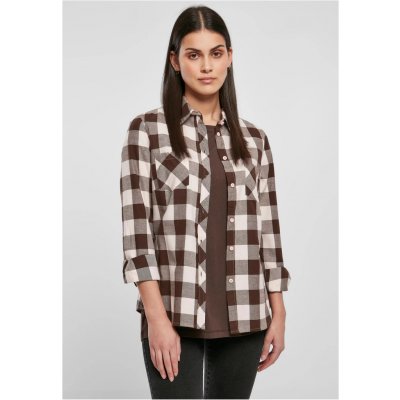 Ladies Turnup Checked Flanell shirt pink/brown – Zboží Dáma