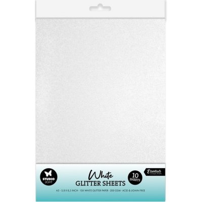 Třpytivé papíry Studio Light, A5, 10 l. - bílé