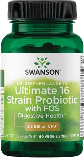 Swanson Probiotikum Dr. Stephen Langer\'s Ultimate 16 kmenů z FOS 60 kapslí
