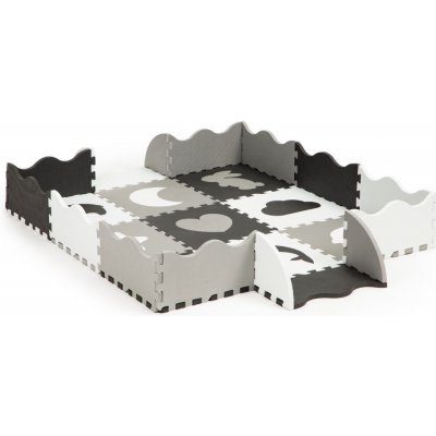 Ecotoys XXL pěnová puzzle hrací deka Happy Gray