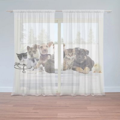 Sablio Záclony Mláďátka 2: 2ks 150x250cm – Hledejceny.cz