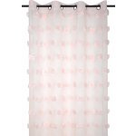 STOF Záclona POMPINOU pudrově růžová, s bambulkami, 135 x 260 cm růžový – Zboží Mobilmania