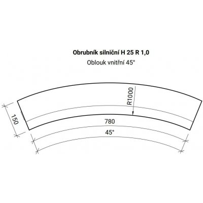 CSB Obrubník H OBLOUK R1 vnitřní šedý 1 ks – Hledejceny.cz