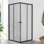 WellMall POINT Q BLACK 90x90 Grape Čtvercová sprchová zástěna 8595703844225 – Sleviste.cz