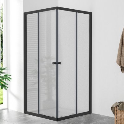 WellMall POINT Q BLACK 90x90 Grape Čtvercová sprchová zástěna 8595703844225 – Sleviste.cz