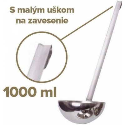 Kuchyňská naběračka z nerezové oceli 16 cm/1000 ml s háčkem – Zbozi.Blesk.cz