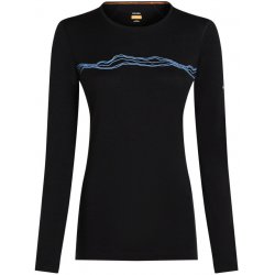 Icebreaker Dámské tričko Merino 200 Oasis LS Crewe Mountain Pulse Black