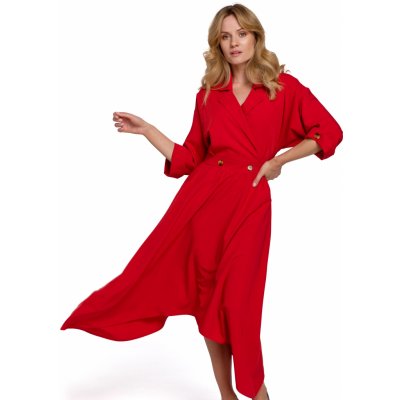 Asymetrické šaty K086 Červené – Zboží Mobilmania