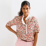 Halenka s krátkými rukávy s maxi potiskem khaki/růžová – Zbozi.Blesk.cz