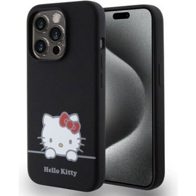 Hello Kitty Liquid Silicone Daydreaming Logo kryt iPhone 15 Pro černé