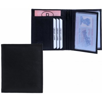 Neus Kožené pouzdro na doklady s přihrádkou na bankovky černé A-1257