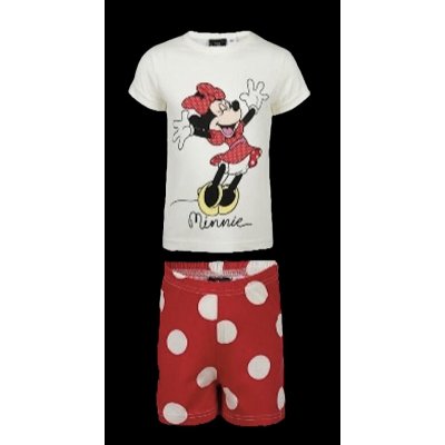 Dětské letní pyžamo Minnie Mouse bílé tričko červené kraťasy – Hledejceny.cz