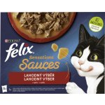 Felix Sensations hovězí, jehněčí, krůta, kachna v omáčce 12 x 85 g – Zbozi.Blesk.cz