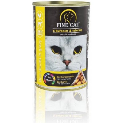 Fine Cat pro kočky DUO Kuřecí Telecí 415 g
