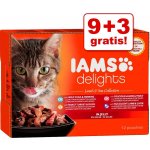 Iams Delights Adult v omáčce Land Mix 12 x 85 g – Hledejceny.cz