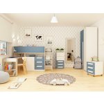 TRS SPAIN Aldo Dětský pokoj s multifunkční postelí Mety wave modrá – Zboží Dáma