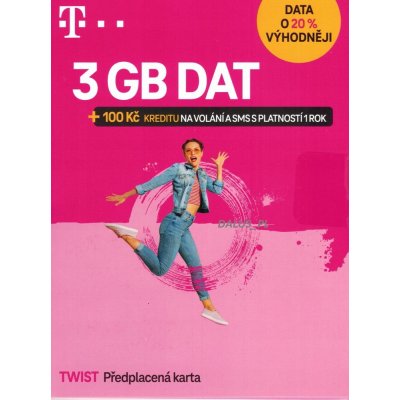 SIM karta T-Mobile Twist 3GB dat + 100Kč kredit – Hledejceny.cz