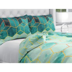 Biante bavlna povlečení Sandra SA-431 Hexagony na zeleném 140x220 70x90