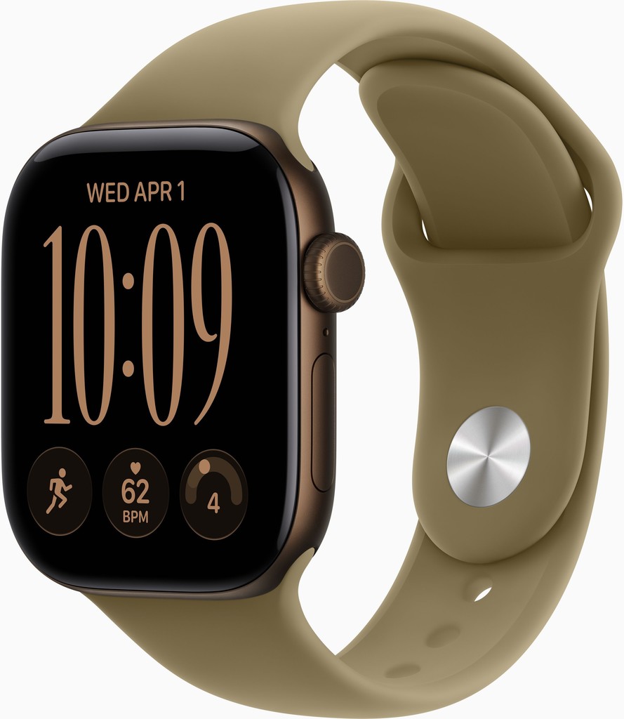Apple Watch Series 12 46mm tmavě bronzový hliník s olivovým sportovním řemínkem S/M MJEQ4RK/A
