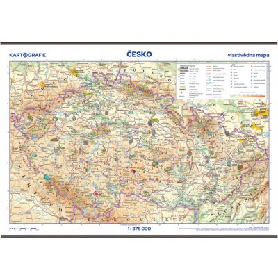 Česko - vlastivědná školní nástěnná mapa, 1:375 000 – Zboží Dáma