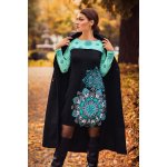 Himalife Balonové šaty Aruba černá s tyrkysovou – Zboží Dáma