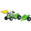 Šlapadlo Rolly Toys Šlapací traktor Kid Futura s vlečkou a předním nakladačem