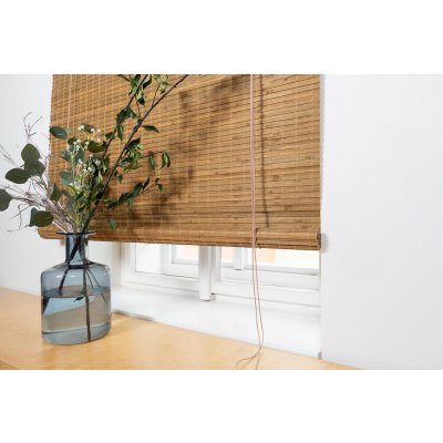 Vingo Zatemňovácí bambusová roleta Světle Hnědá - ořech 100x200 cm