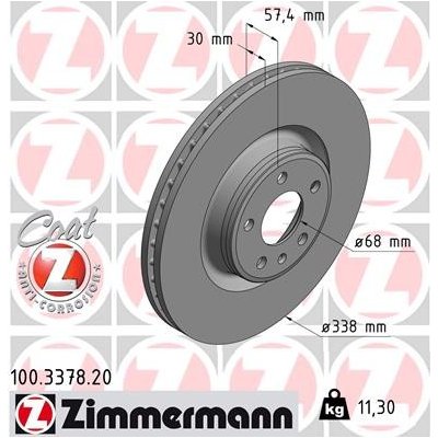 Brzdový kotouč ZIMMERMANN 100.3378.20 | Zboží Auto