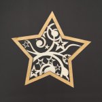 AMADEA Dřevěná ozdoba hvězda ornament dvojitá 9 cm český výrobek – Hledejceny.cz