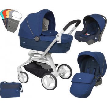 Inglesina Trilogy Set Comfort Touch Quad White Eko-kůže 2017 + autosedačka CBL cobalt blue