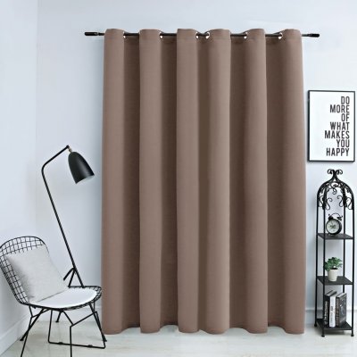 Zatemňovací závěs s kovovými kroužky taupe 290 x 245 cm – Hledejceny.cz