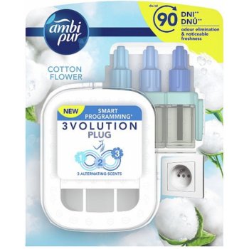 Ambi Pur 3 Volution Cotton Flower elektrický osvěžovač náplň 3 x 20 ml