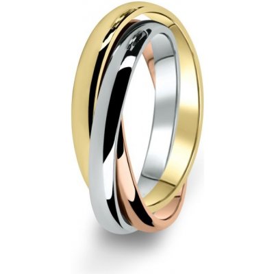 Danfil prsten DF02 P žluté+bílé+červené 585/1000 bez kamene povrch lesk – Zboží Mobilmania
