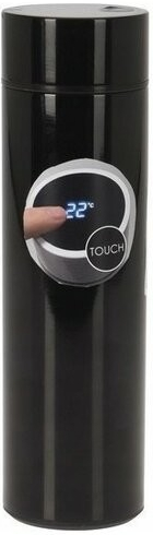 EH Nerezová termoska s teploměrem Temp 450 ml černá