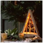 Solight LED dřevěná vánoční dekorace zasněžené zimní květiny 37cm 2x AA – Sleviste.cz