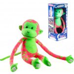 Teddies opice svítící ve tmě plyš 45x14 cm růžová/zelená v krabici – Zboží Dáma