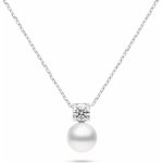 Brilio Silver Stříbrný náhrdelník s pravou perlou a kubickým zirkonem NCL212W – Zboží Mobilmania