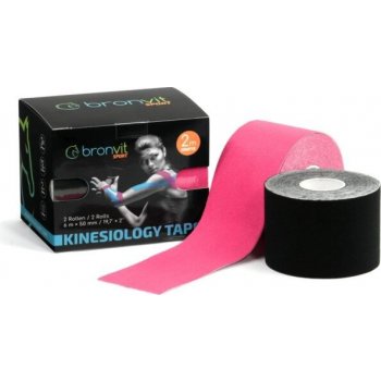 Bronvit Sport Kinesio Tape set 2 x černá/růžová 5cm x 6m